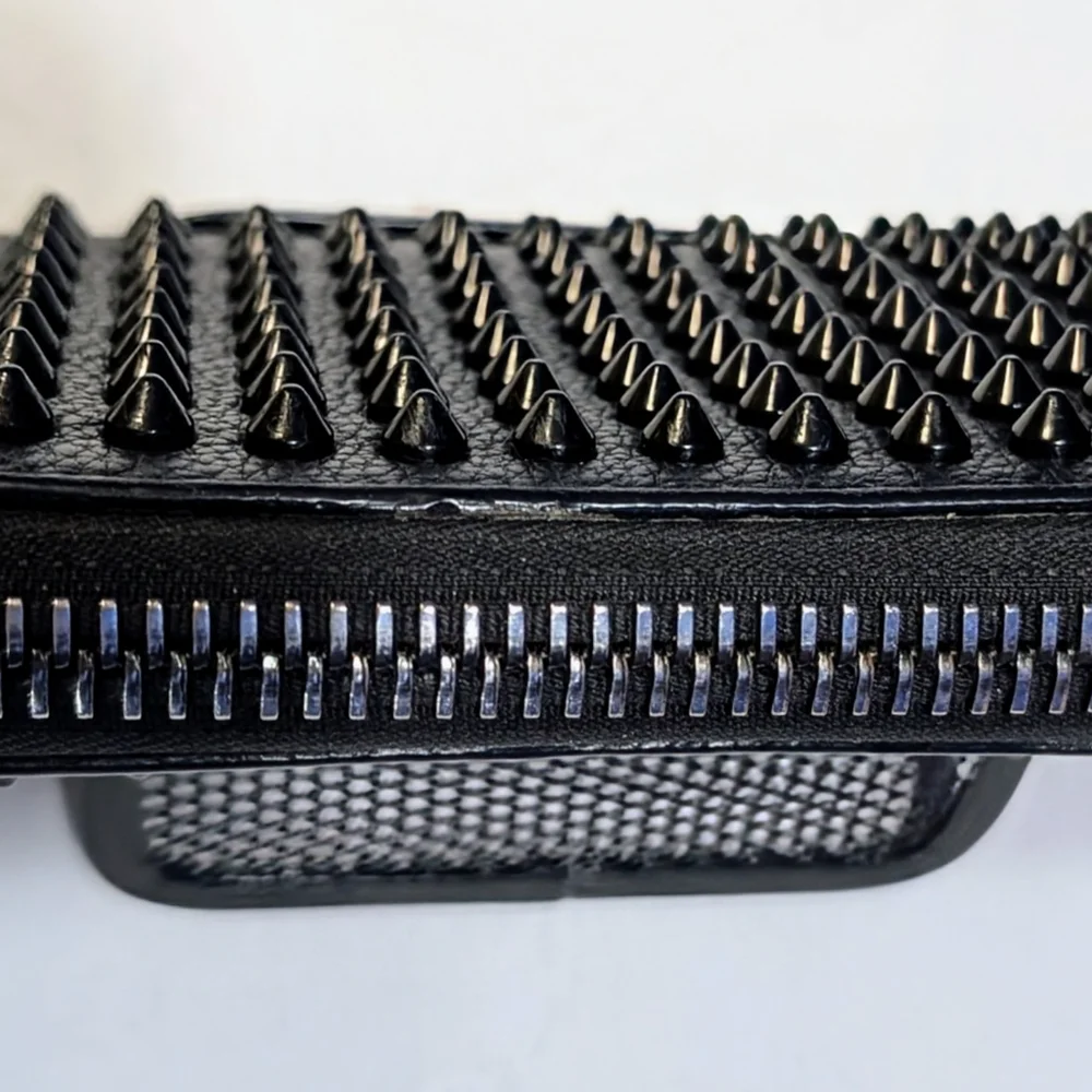Christian Louboutin Black Spiked Leather Wallet Like New 🔥